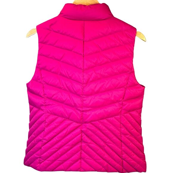 Talbots Petites Down Puffer Vest MP Pink Quilted 90/10 Down Packable Warm Zipper - Picture 2 of 12